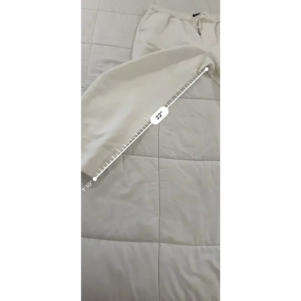 Banana Republic Linen Blend Pants Crisp White Women's Sz Large